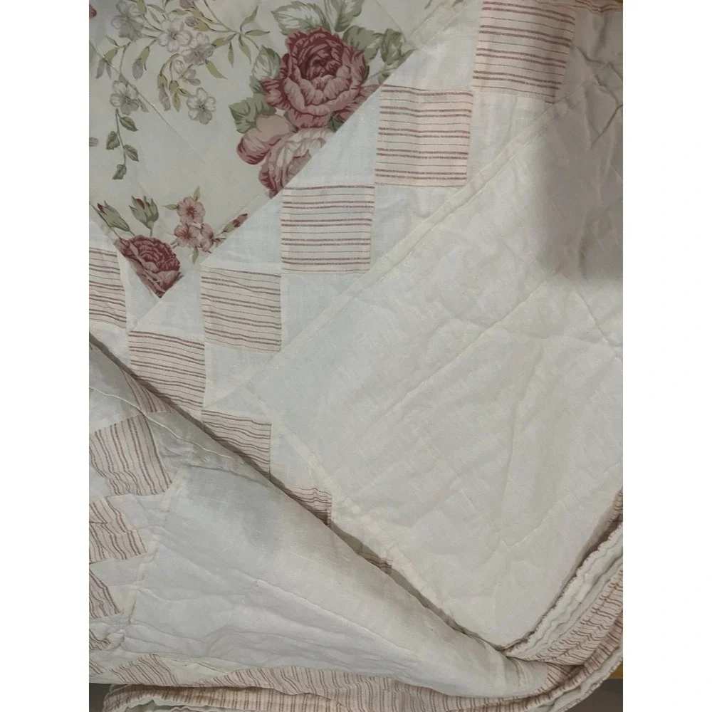 Vtg Handmade Quilt Tulip Floral Block Pattern 84x84